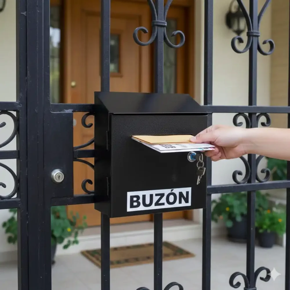 buzon para correspondencia instalado en reja exterior