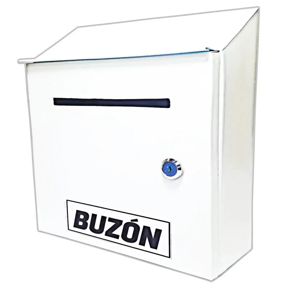 Buzon exterior para correspondencia metalico de color blanco