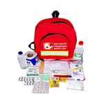 Botiquín tipo morral grande portátil de primeros auxilios con dotación completa para locales , oficinas y comercios.