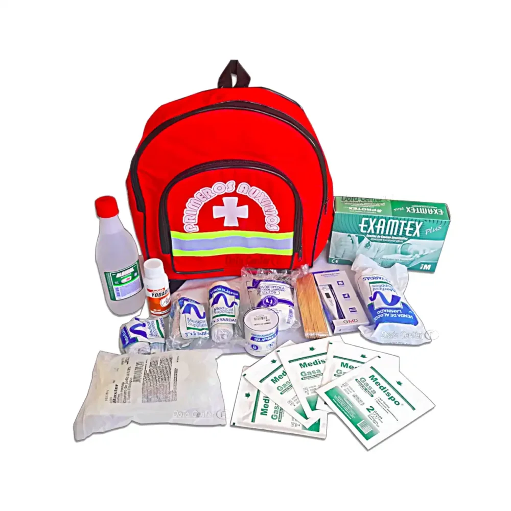 Botiquin tipo A en morral reglamentario con la dotacion completa ideal para empresas