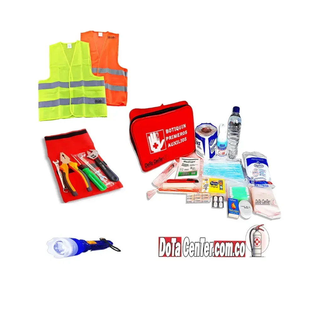 elementos reglamentarios de un kit de carretera completo para carro y automovil
