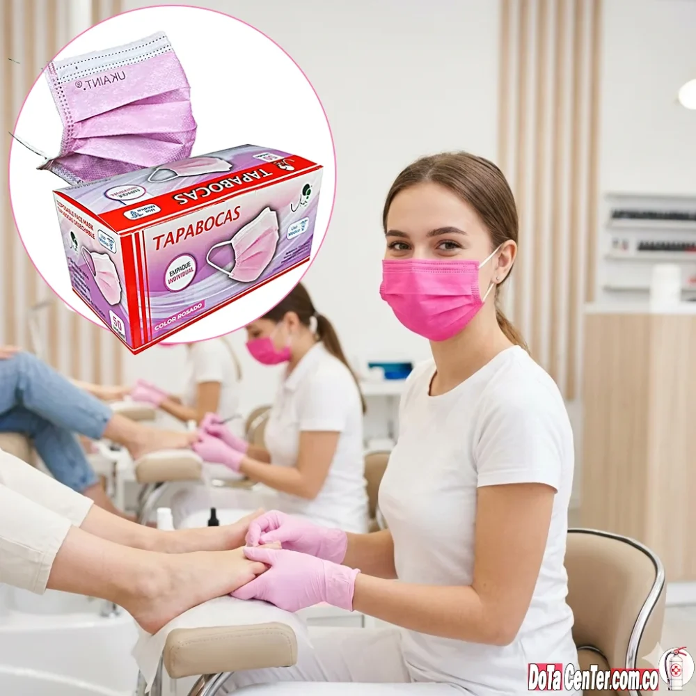 Tapabocas Quirúrgicos Rosados x 50 Unidades - Empaque Individual